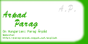 arpad parag business card